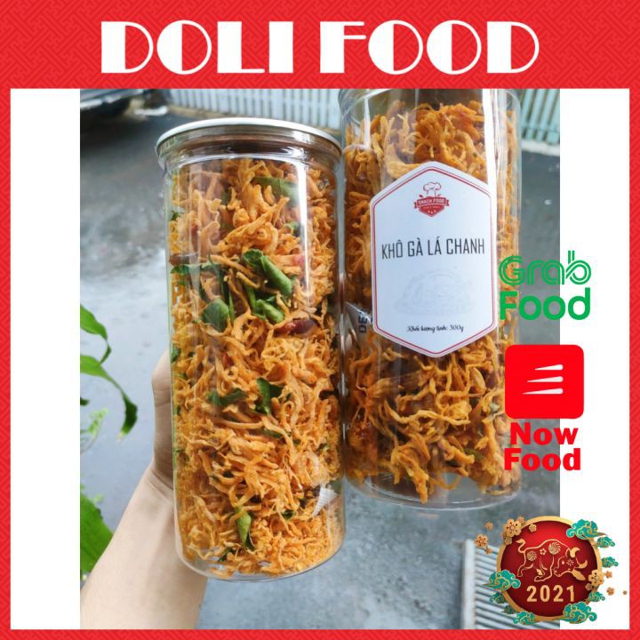 Khô gà lá chanh 300g - Khô Gà Nhà Làm Cam Kết Không Chất Bảo Quản - Doli food