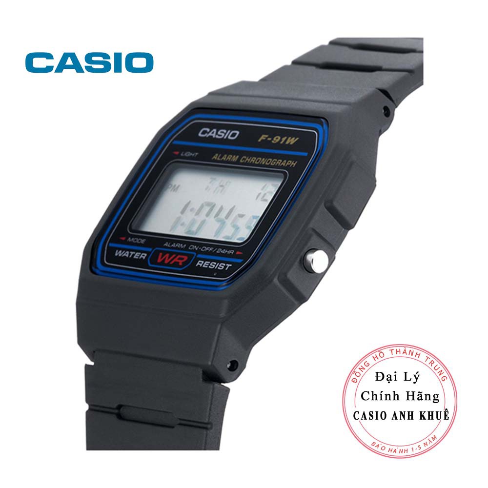 Đồng hồ nam Casio F-91W-1DG dây nhựa