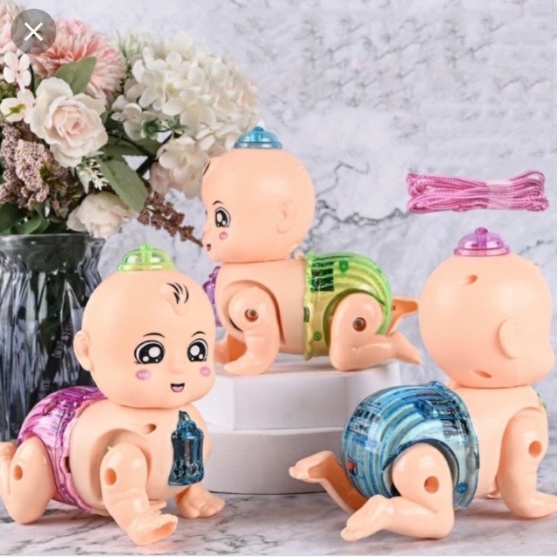 Đồ Chơi Em Bé Ngậm Bình Sữa có đèn nhạc Tập Bò Cho Bé Yêu shop home giay