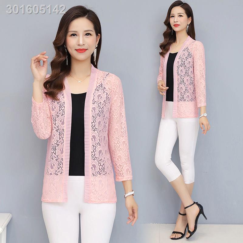 Áo khoác cardigan bằng ren mỏng tay dài chống nắng thời trang mùa hè mới 2021