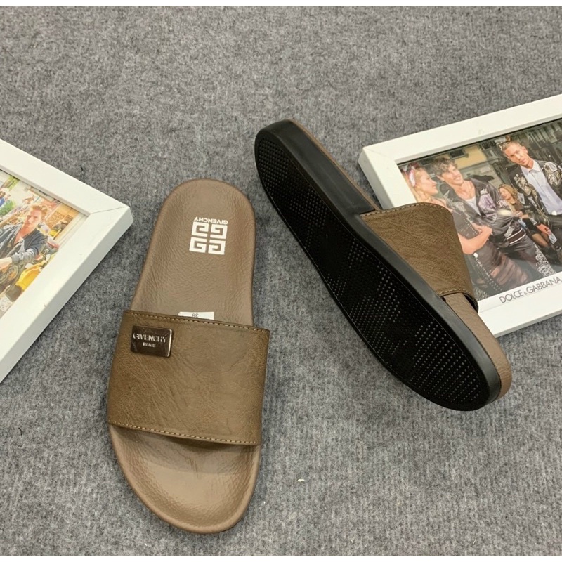 Dép quai ngang gyvenchy thời trang nam có hoạ tiết đơn giản, Dép da phong cách trẻ trung lịch sự btshop từ 38 đến 42