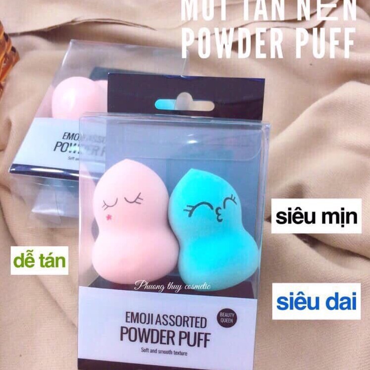 Bông Hồ Lô/ 𝘍𝘳𝘦𝘦𝘴𝘩𝘪𝘱 / Bông Tán Nền Miniso Emoji Assorted Powder puff (2 mút)
