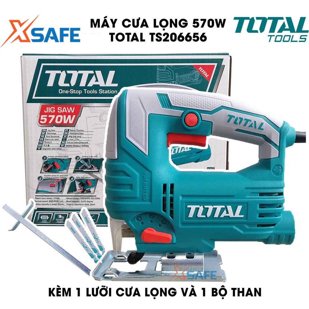 Máy cưa lọng 570W TOTAL TS206656 Tặng kèm 1 lưỡi cưa lọng 1 bộ than Máy cưa lọng Total công suất 570W