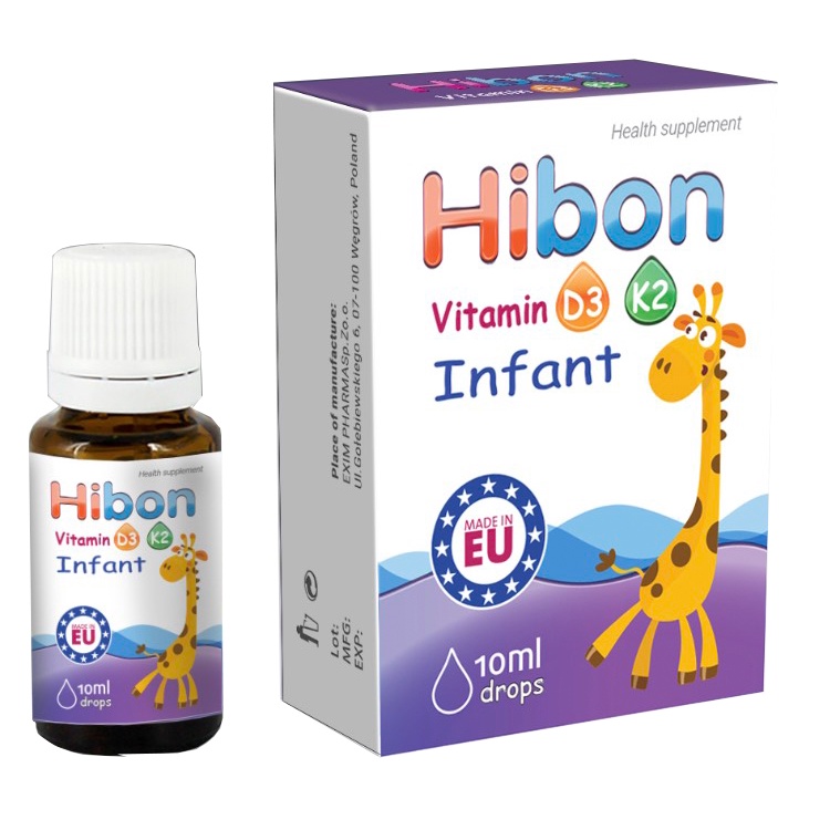 Vitamin D3 + K2 HiBON Nhập Khẩu Chính Hãng Từ Châu Âu Ngăn ngừa còi xương, chậm lớn, tăng cường miễn dịch,Shop HK PHARMA