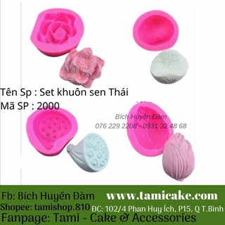 Set khuôn silicon hoa sen làm chè trôi nước