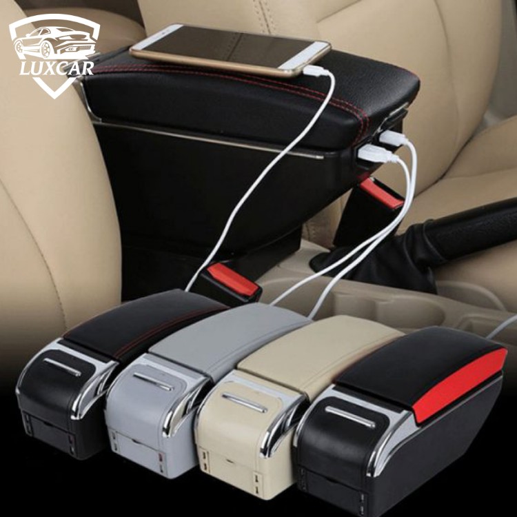 Hộp tỳ tay xe CHEVROLET SPARK tích hợp cổng sạc USB | Chất liệu da PU cao cấp