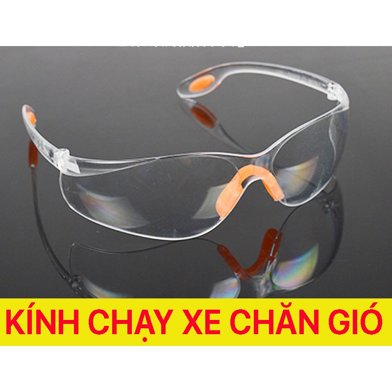 Kính gọng mềm chuyên dụng cao cấp chống bụi chạy xe, đi đêm,lao động, chống gió B656 (trong suốt)