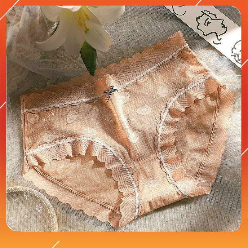 Quần lót nữ kháng khuẩn cạp cao nâng mông chất liệu ren cao cấp họa tiết quả bơ Q2653