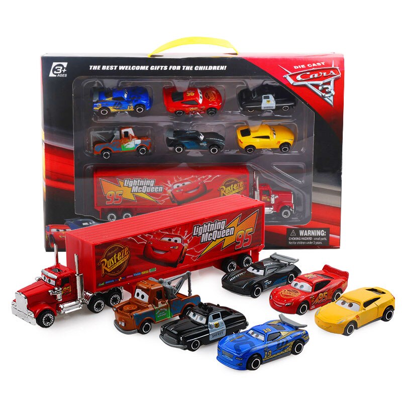 7 CÁI / Bộ Disney Pixar Car 3 Lightning McQueen Jackson Storm Mack Uncle Truck 1:55 Diecast Metal Car Model Toy Boy Christmas Gift