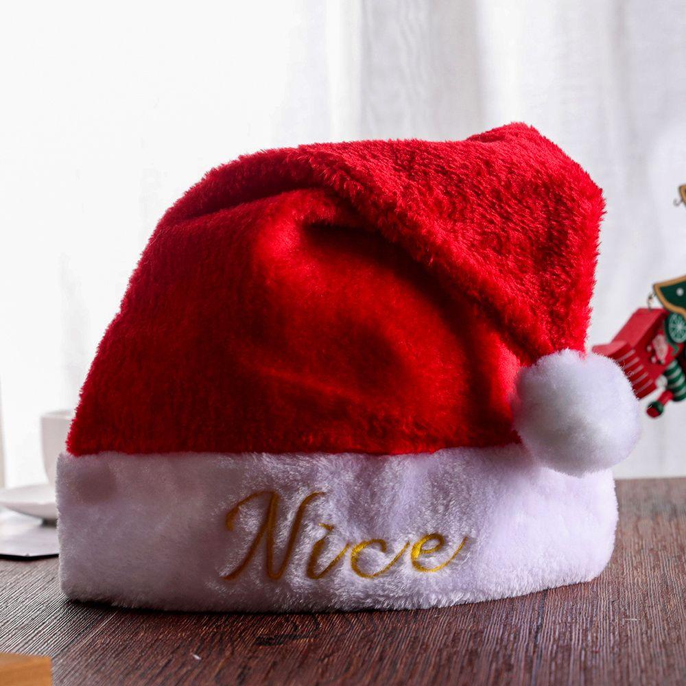 Mũ Nhung Lông Thêu Hình Ông Già Noel Giáng Sinh Năm Mới