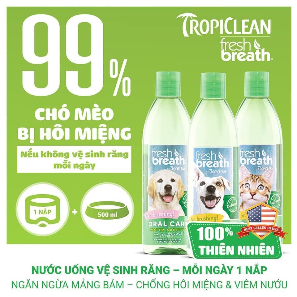 473ml - FRESH BREATH DUNG DỊCH CHĂM SÓC RĂNG MIỆNG HẰNG NGÀY CHO CHÓ - ORAL CARE WATER ADDITIVE