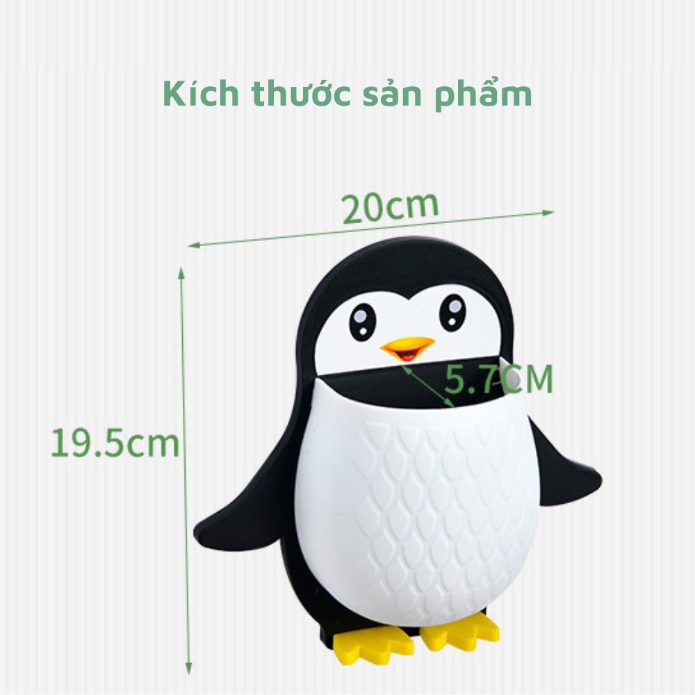 Kệ treo tường đa năng kệ dán tường hình chim cánh cụt đựng đồ cá nhân mỹ phẩm bàn chải dễ thương