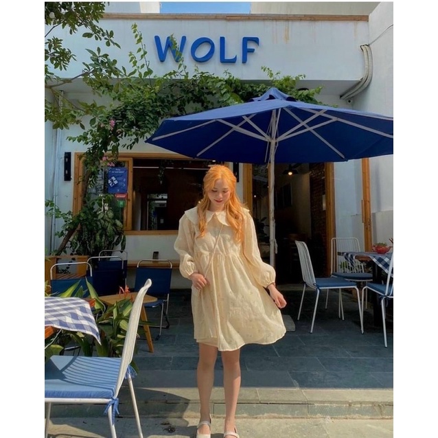 Đầm bbd hoa cổ sen tay bo chun🖤