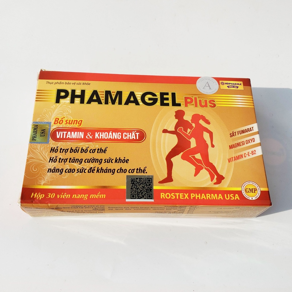Viên uống vitamin tổng hợp Phamagel Plus tăng cường sức khỏe - Hộp 30 viên