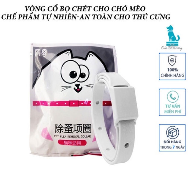 Vòng cổ chống ve rận bọ chét, côn trùng chó mèo - Chiết xuất từ tinh dầu thiên nhiên