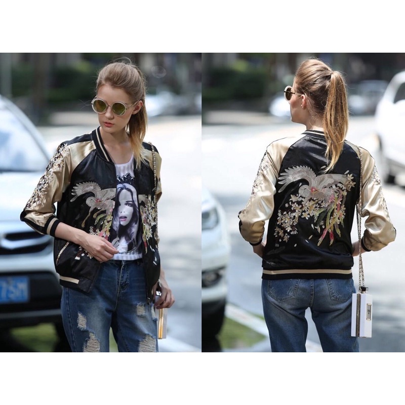 Siêu phẩm boomber thêu mặc được 2 mặt