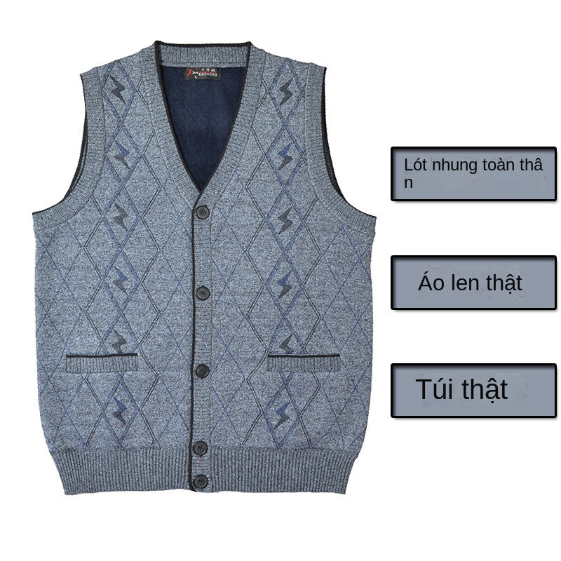 Người trung niên và người cao tuổi cùng với áo vest có đệm nhung, trang phục dành cho nam giới mùa thu và mùa đông ấm áp