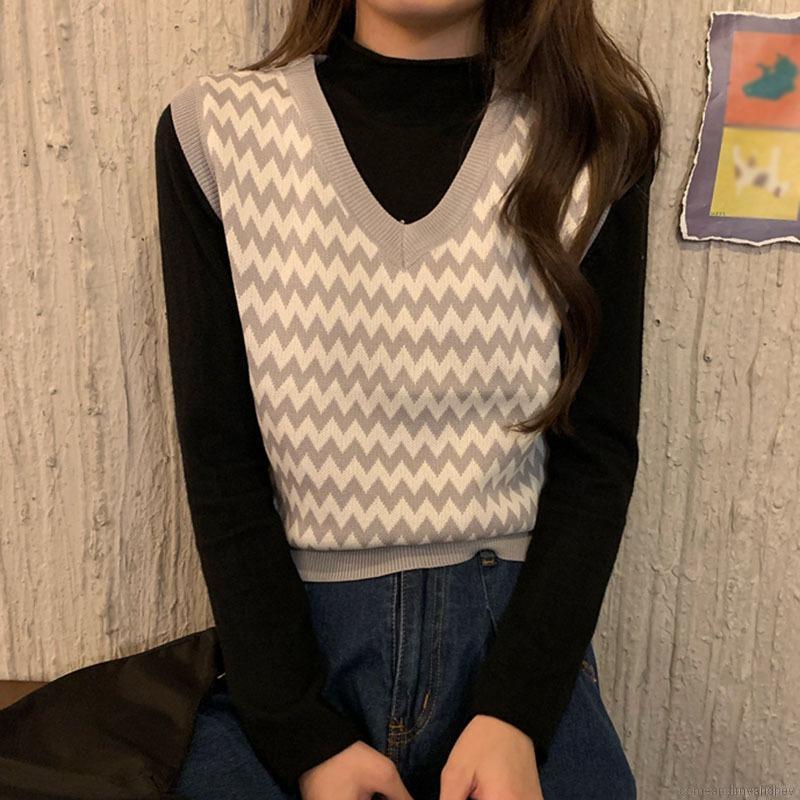 Áo Len Không Tay Cổ Chữ V Dáng Rộng Thời Trang Dành Cho Nữ | BigBuy360 - bigbuy360.vn