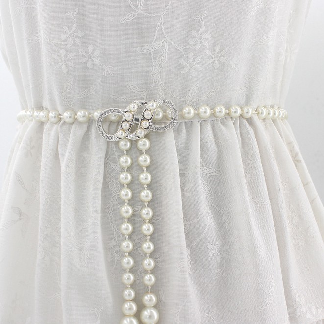 Thắt Lưng Đính Ngọc Trai Giả Thời Trang Cho Nữ