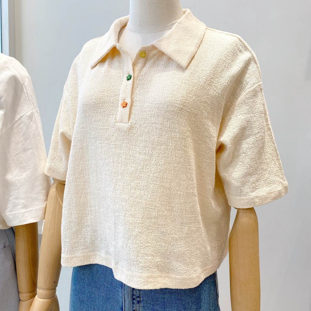 MIEU - Áo thun crop cổ polo (FS Kem) - HO09 | BigBuy360 - bigbuy360.vn