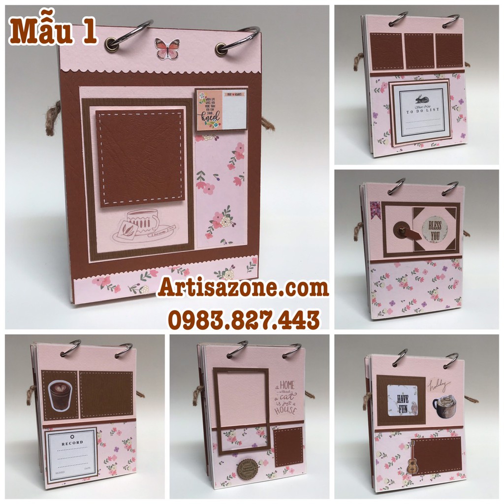 Album ảnh dán mini - Scrapbook handmade 03 (Đọc kỹ mô tả từng sản phẩm)