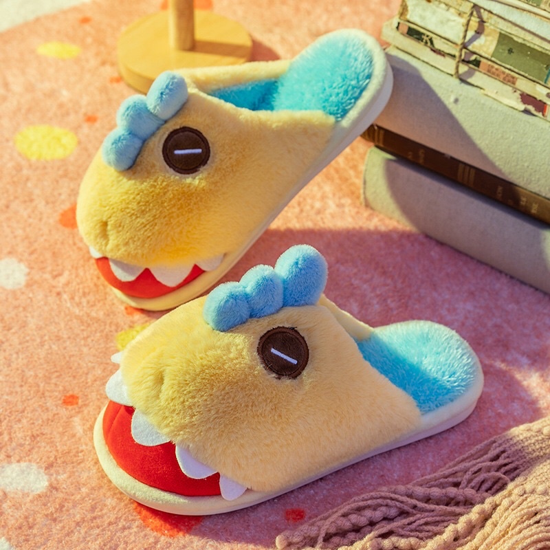 Dép lông khủng  long  mang trong  nhà  cho bé trai  và  bé  gái