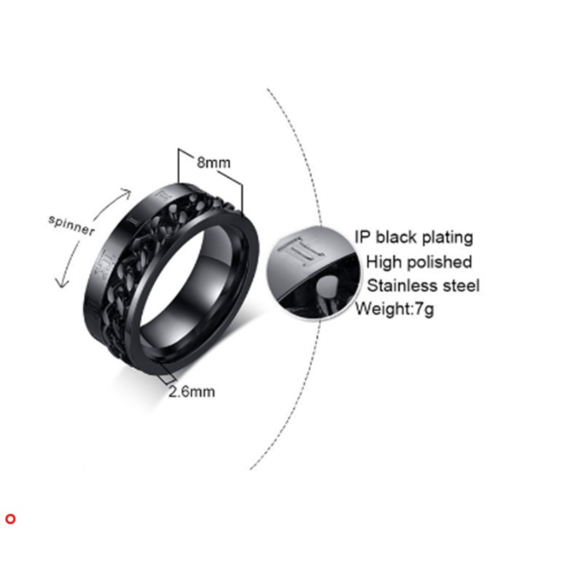 Nhẫn kim loại thép không gỉ 8mm size 6 - 12 thời trang