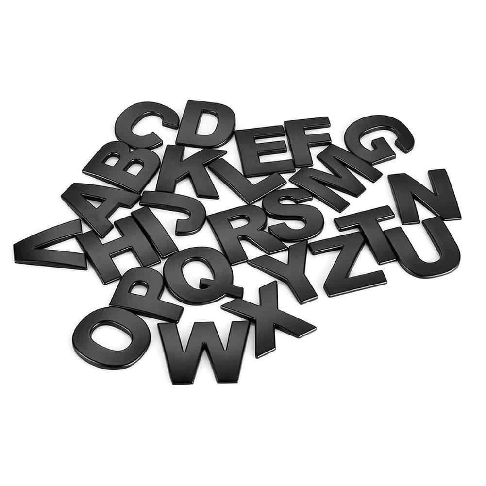 🚗Nhãn dán xe 3D DIY (A-Z & 0-9) Bảng chữ cái kim loại Nhãn dán biểu tượng xe ô tô Decal màu đen | BigBuy360 - bigbuy360.vn