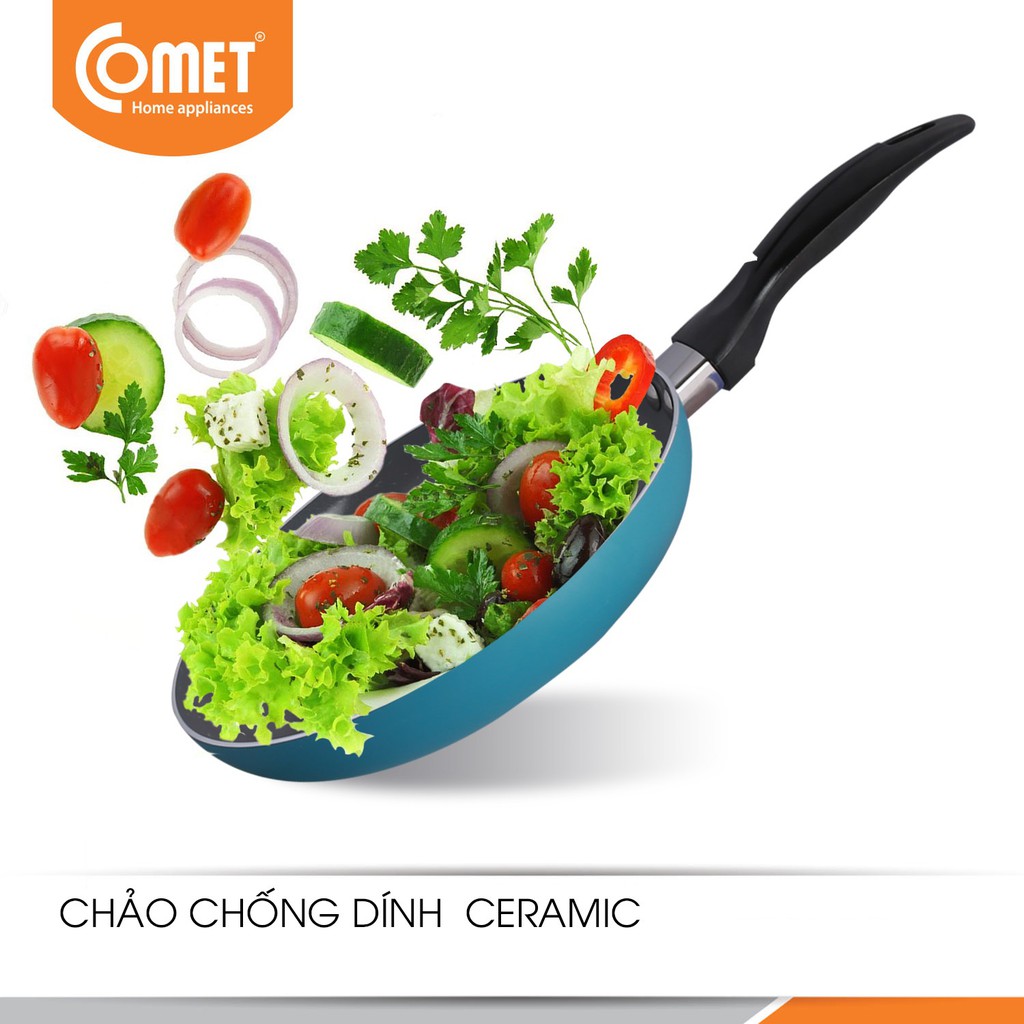 Combo 3 chảo chống dính Ceramic an toàn Comet CH10-18 & CH10-22 & CH10-26