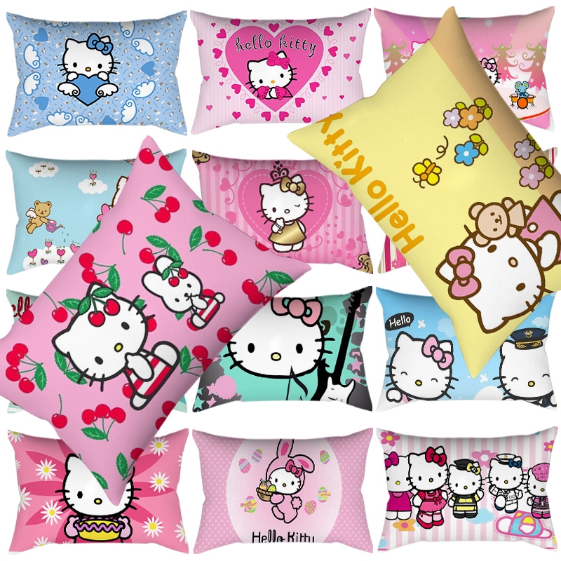 DISNEY Vỏ Gối Chất Liệu cotton Lanh In Hình hello kitty Trang Trí Nhà Cửa