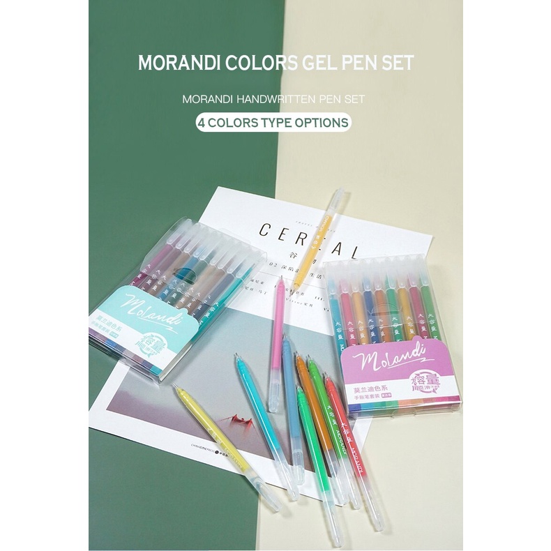 Set 9 bút mực gel nhiều màu sắc kích thước ngòi 0.5mm làm quà tặng văn phòng/trường học tiện dụng