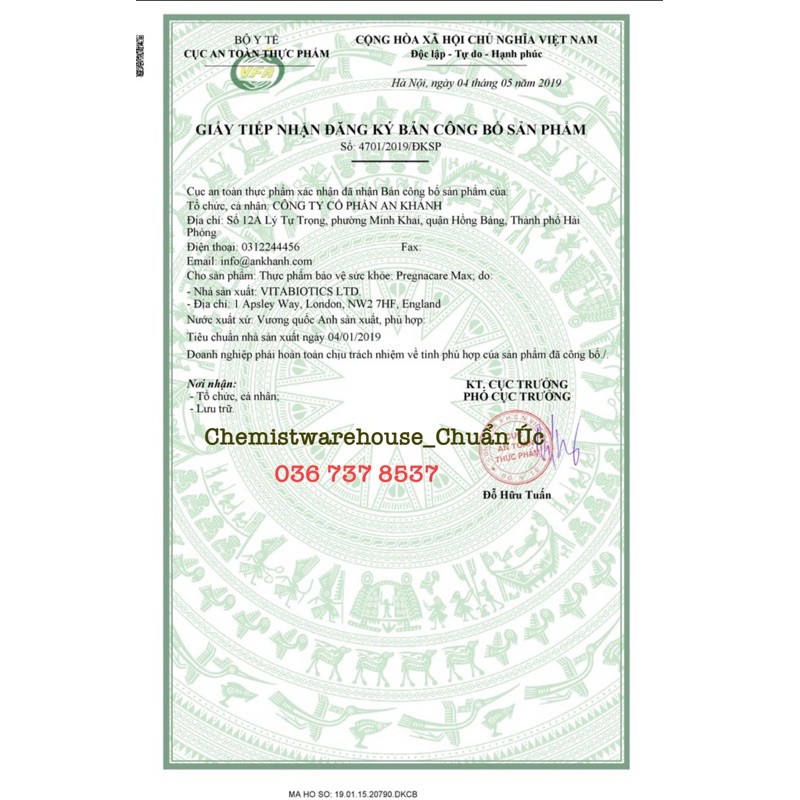 Vitamin Bà Bầu Pregnacare Max 84viên