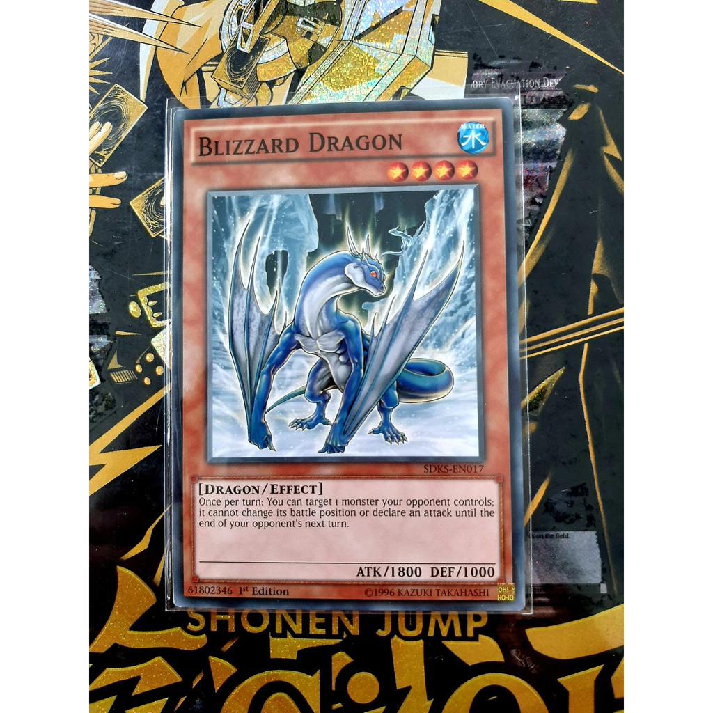 THẺ BÀI YUGIOH MINT 90% - Blizzard Dragon - SDKS-EN017 - Common 1st Edition