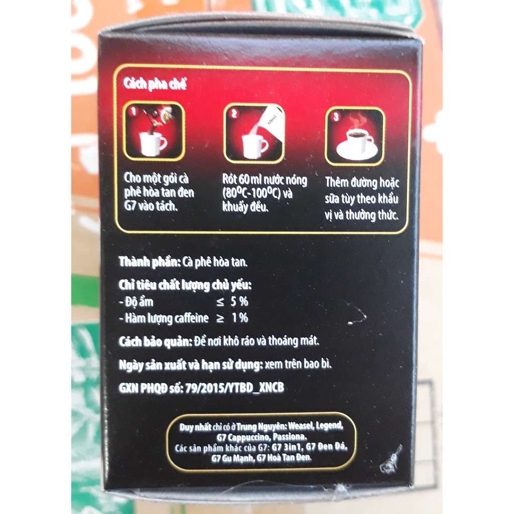 Cà phê G7 hòa tan đen - Hộp 15 gói 2gr | BigBuy360 - bigbuy360.vn