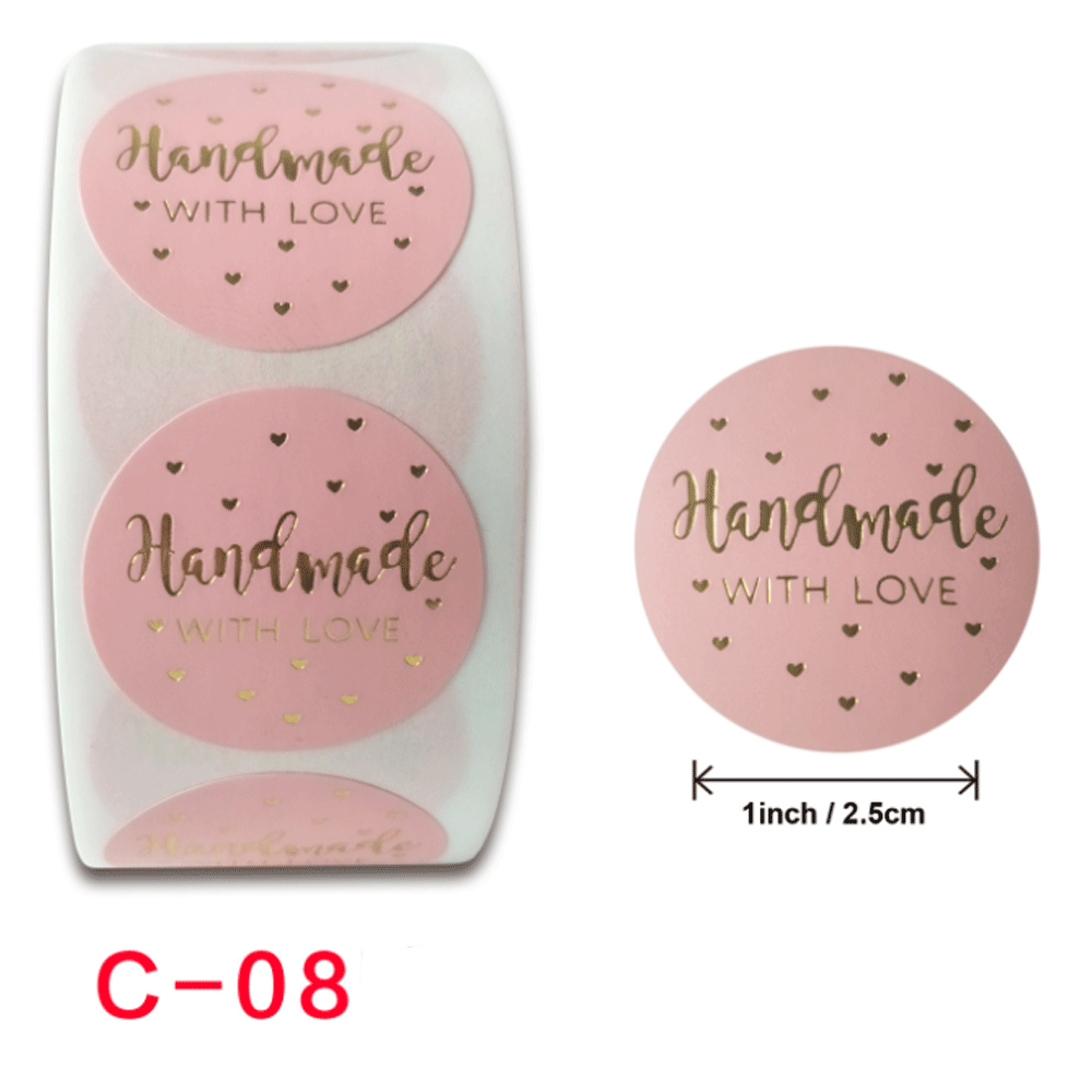 Set 500 Nhãn Dán Chữ Thankyou Màu Hồng Xinh Xắn Dùng Để Trang Trí Tiệc Cưới