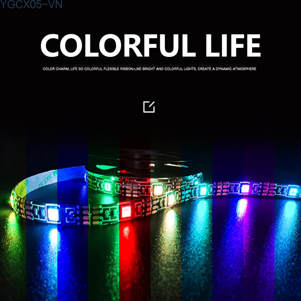 Dải Đèn Led Rgb5050 Chống Nước Linh Hoạt Cho Tv Laptop Pc + Điều Khiển | BigBuy360 - bigbuy360.vn