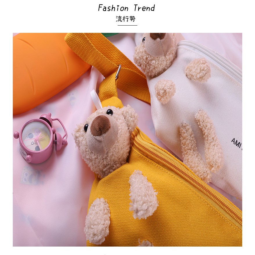 TÚI BAO TỬ ĐEO CHÉO HÌNH GẤU BÔNG CUTE