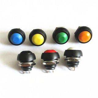 Công tắc nhựa tròn 12mm nhấn nhả siêu ngắn nhiều màu sắc tùy chọn 12V ô tô