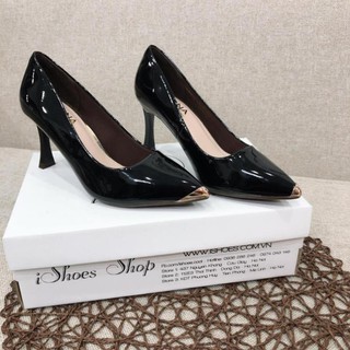 𝐓ế𝐭🌺 [ẢNH THẬT] GIÀY CAO GÓT NỮ MONA DA BÓNG CAO 7CM PHỐI MŨI BÍT ĐỒNG BẮT MẮT - D772 SD54 * re nha1 ^