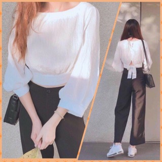☀️ Set Bộ Ống Rộng Áo Kiểu Cột Sau