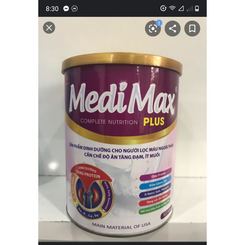 Sữa mediMax plus 900g date mới nhất