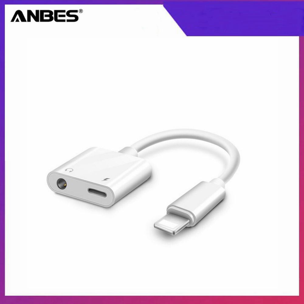 【Anbes】Jack chia cổng iPhone, giắc chuyển đổi vừa sạc vừa đeo tai nghe cho iPhone sử dụng IC zin Apple