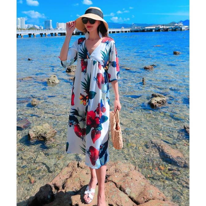 Váy hở lưng cổ V dáng chữ A thời trang phong cách | BigBuy360 - bigbuy360.vn