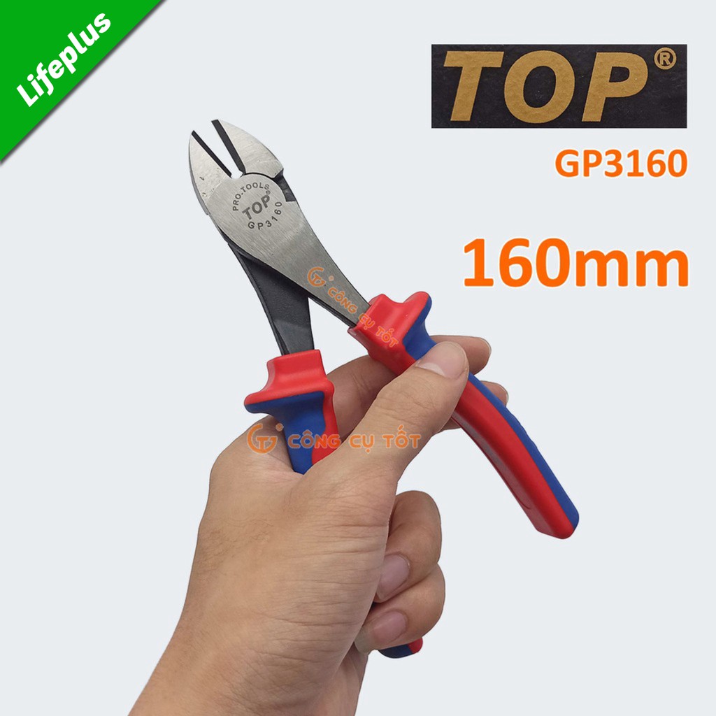 Kìm cắt chéo cao cấp 160mm TopGold lưỡi thép giàu Crôm tôi cao tần độ cứng HRC62