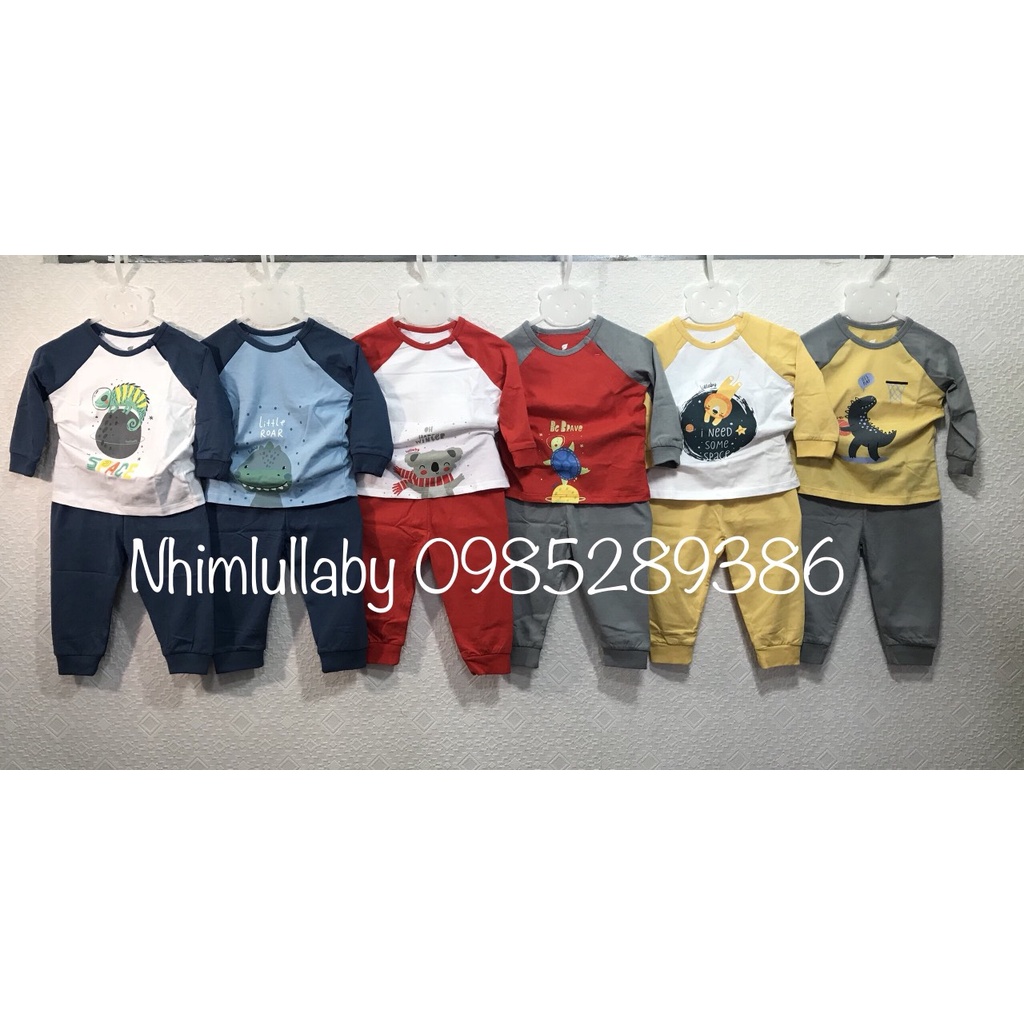 Bộ cài vai dài tay raglan bé trai Lullaby 2022