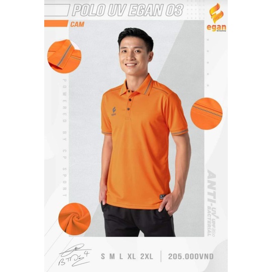 ÁO POLO UV EGAN 03 MÀU CAM MỚI ĐẸP CHÍNH HÃNG