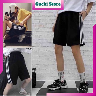 Quà Tặng là Gói_Nước_Xả_Vải. Quần short 3 sọc lửng kiểu dáng basic nam nữ dưới 58kg