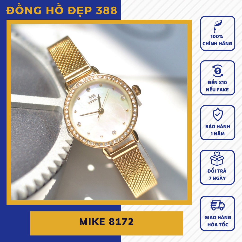 Đồng hồ nữ dây kim loại Mike 8401L mặt tròn chính hãng, chống nước bảo hành 12 tháng thumbnail