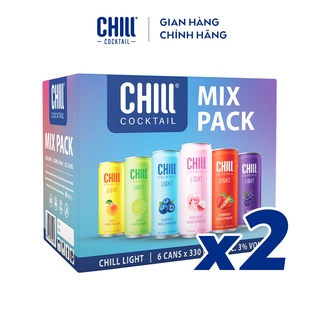 Combo 2 thùng 6 lon chill cocktail mix vị 330ml lon - ảnh sản phẩm 1