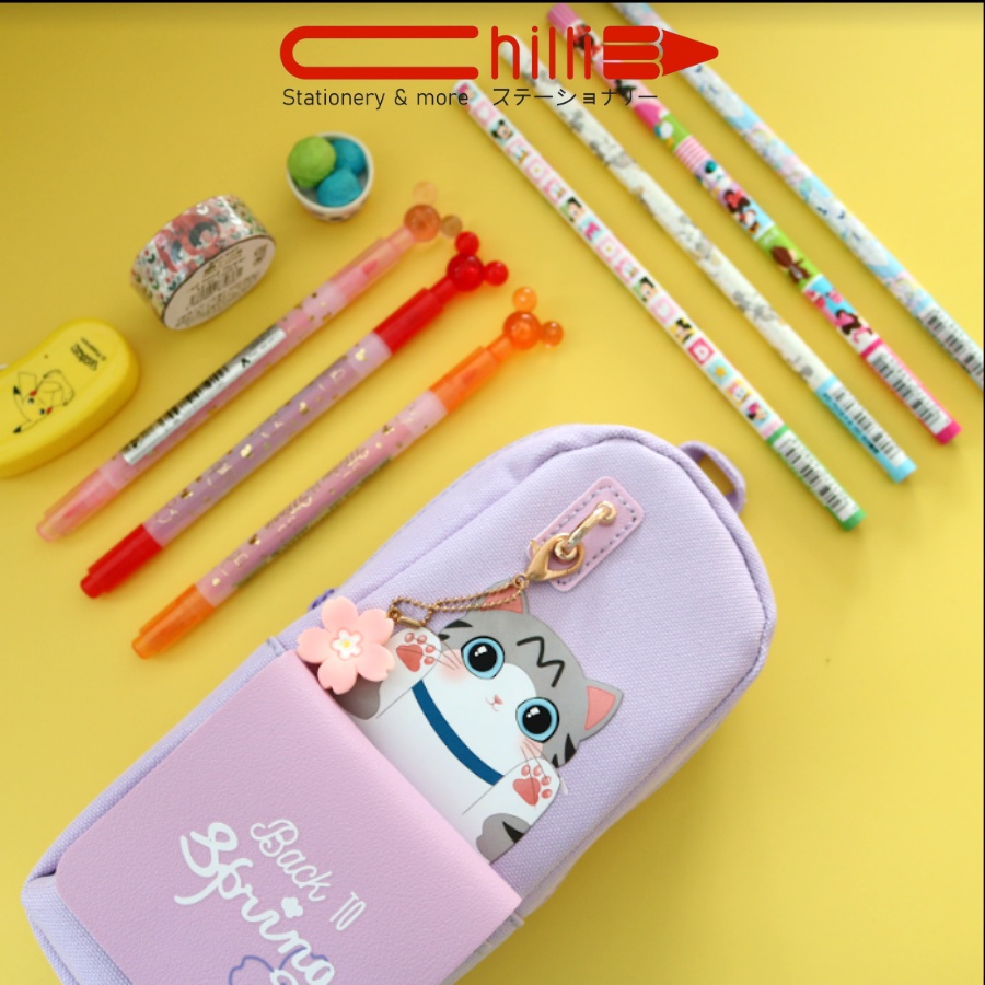 Túi Đựng Bút Beifa Cao Cấp Lovely Cat Back To Spring Nhiều Màu Họa Tiết Xinh Xắn